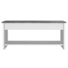 Table basse - Blanc et gris béton - Relevable - L 100 cm x P50 x H44cm - HAPPY