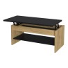 Table basse - Décor chene et noir - Relevable - L 100 x P 50 x H 44 cm - HAPPY