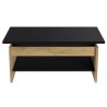 Table basse - Décor chene et noir - Relevable - L 100 x P 50 x H 44 cm - HAPPY