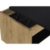 Table basse - Décor chene et noir - Relevable - L 100 x P 50 x H 44 cm - HAPPY