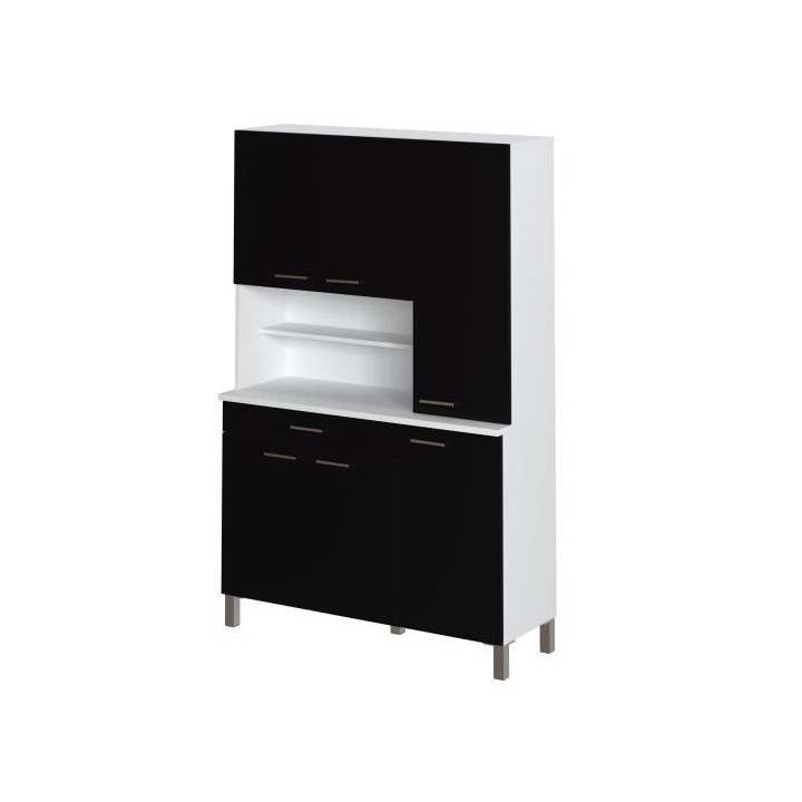 Buffet de cuisine - Noir mat - Contemporain - 6 portes - TACOMA - L 12