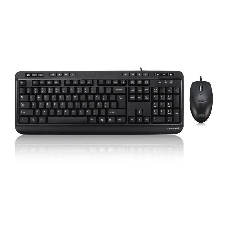 ADESSO Ensemble clavier souris bureautique anti microbien