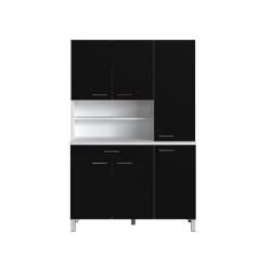 Buffet de cuisine - Noir mat - Contemporain - 6 portes - TACOMA - L 120 cm