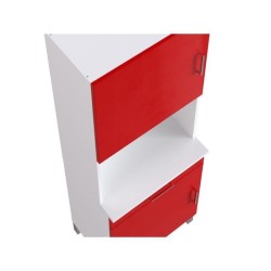 ECO Buffet de cuisine L 60 cm - Rouge et blanc mat