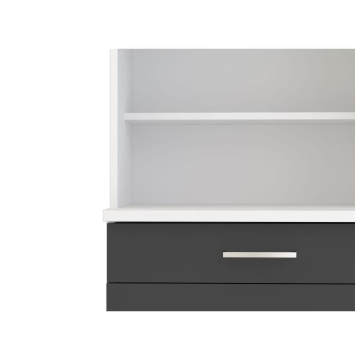 ECO Buffet de cuisine L 60 cm - Gris et blanc mat