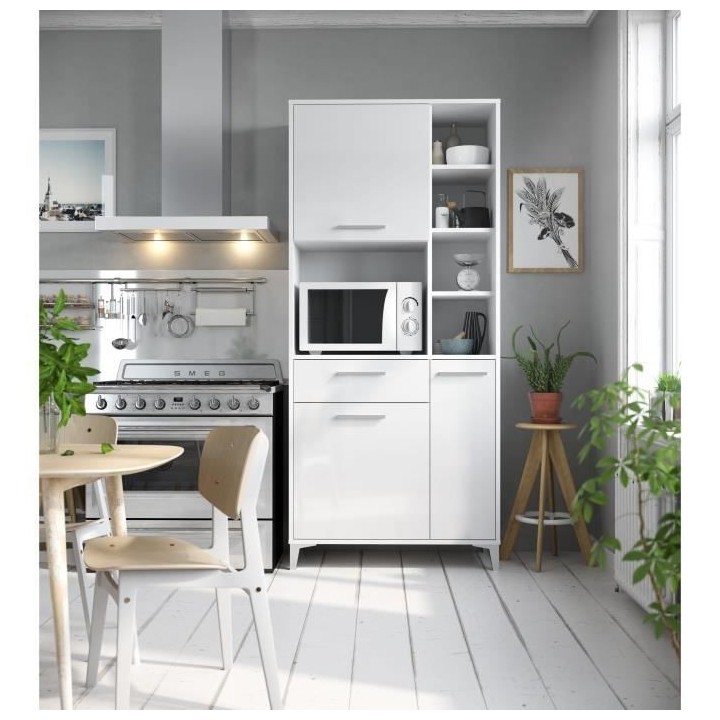 Buffet de cuisine - Blanc brillant - Contemporain - 3 portes - ECO - L
