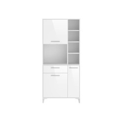 Buffet de cuisine - Blanc brillant - Contemporain - 3 portes - ECO - L 80 x P 40 x H 178 cm