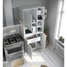 Buffet de cuisine - Blanc brillant - Contemporain - 3 portes - ECO - L 80 x P 40 x H 178 cm