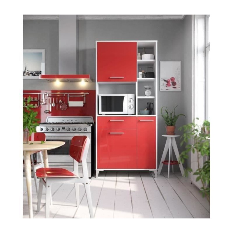 ECO Buffet de cuisine L 80 cm - Rouge brillant