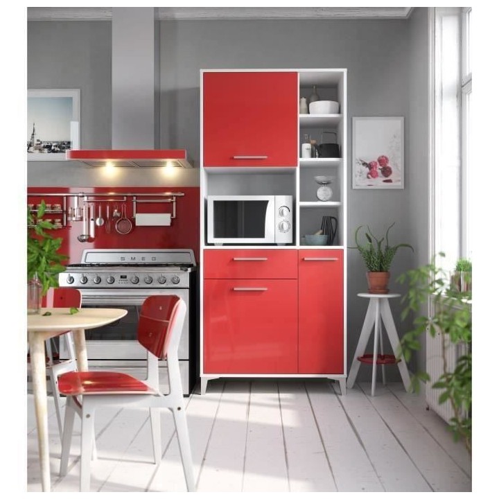ECO Buffet de cuisine L 80 cm - Rouge brillant