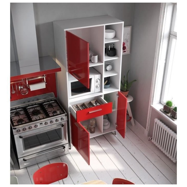 ECO Buffet de cuisine L 80 cm - Rouge brillant