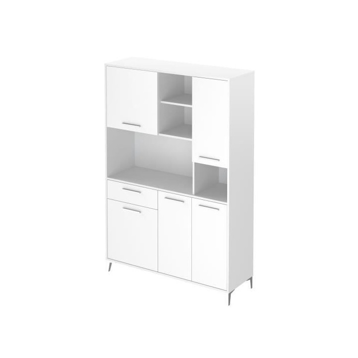 Buffet de cuisine - Blanc brillant - Contemporain - 5 portes - ECO - L