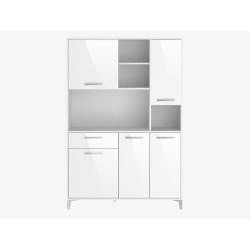 Buffet de cuisine - Blanc brillant - Contemporain - 5 portes - ECO - L 120 cm