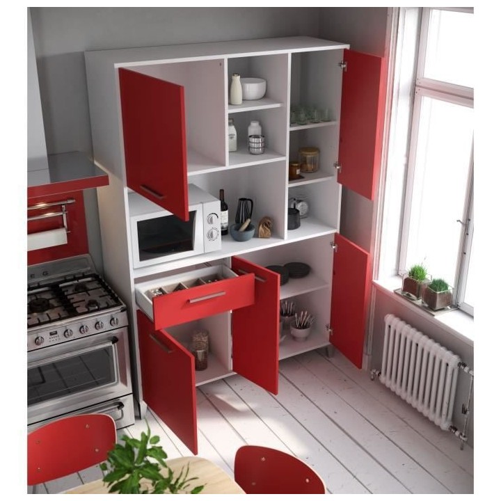 ECO Buffet de cuisine L 120 cm - Rouge mat