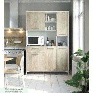 ECO Buffet de cuisine L 120 cm - Décor chene