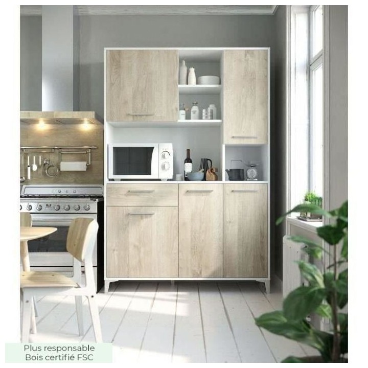 ECO Buffet de cuisine L 120 cm - Décor chene