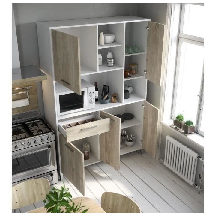 ECO Buffet de cuisine L 120 cm - Décor chene