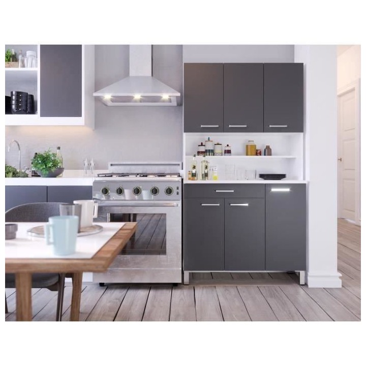 TACOMA Buffet de cuisine L 100 cm - gris mat