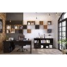 Pack Bureau 2 tiroirs + Bibliotheque - Noir - L 180 x P 182 x H 79 cm - URBAN