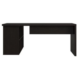 Pack Bureau 2 tiroirs + Bibliotheque - Noir - L 180 x P 182 x H 79 cm - URBAN