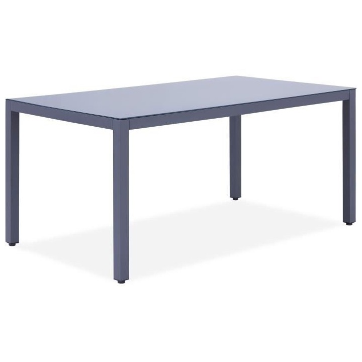 Table de jardin 6 personnes - 160 x 90 x H.74 cm - Aluminium et Platea