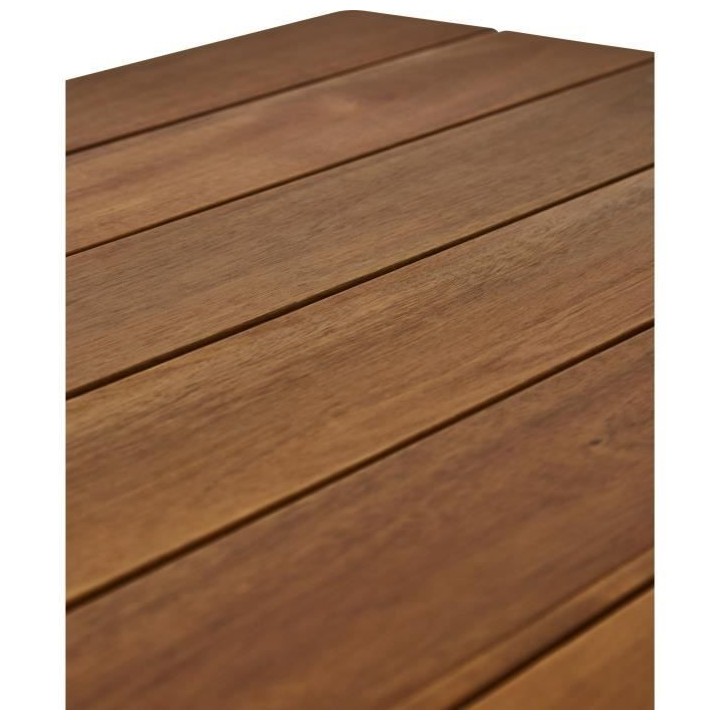 Table de jardin - Table 200 cm - Aluminium noir et Plateau Eucalyptus