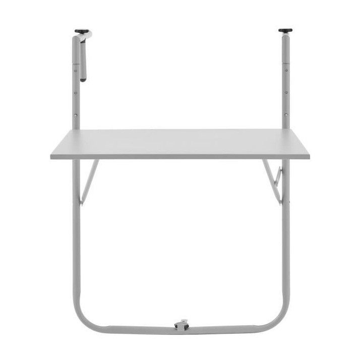 Table de jardin - Table de balcon rabattable - Pliante - Gris - En aci