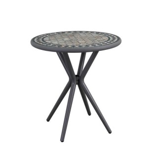 Table Mosaique de jardin - Gris anthracite, céramique noir, marbre ja