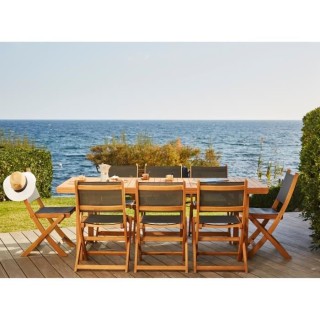 Table de jardin pliable - 210x90cm- Eucalyptus FSC - Charly BOCARNEA