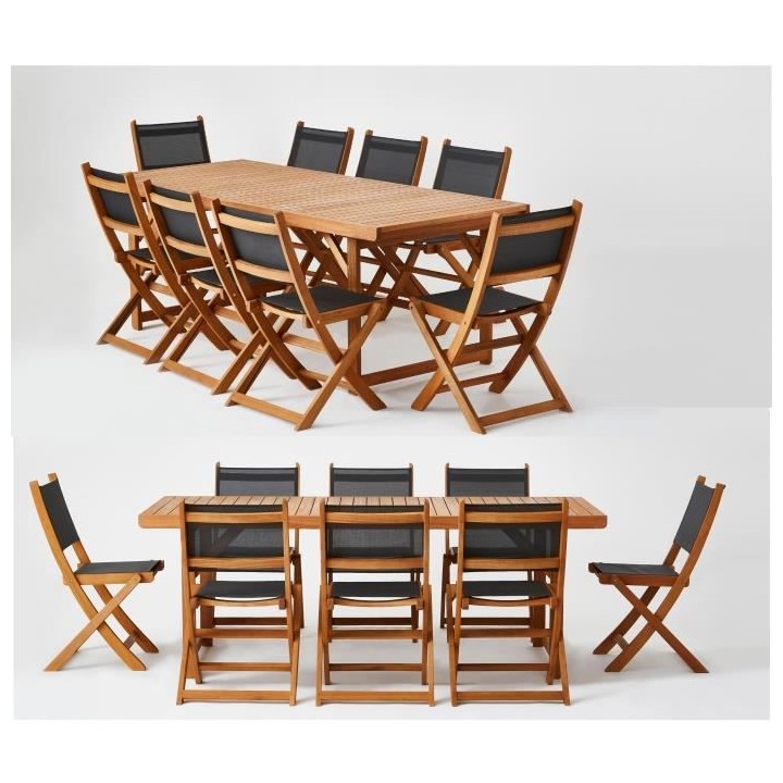 Table de jardin pliable - 210x90cm- Eucalyptus FSC - Charly BOCARNEA