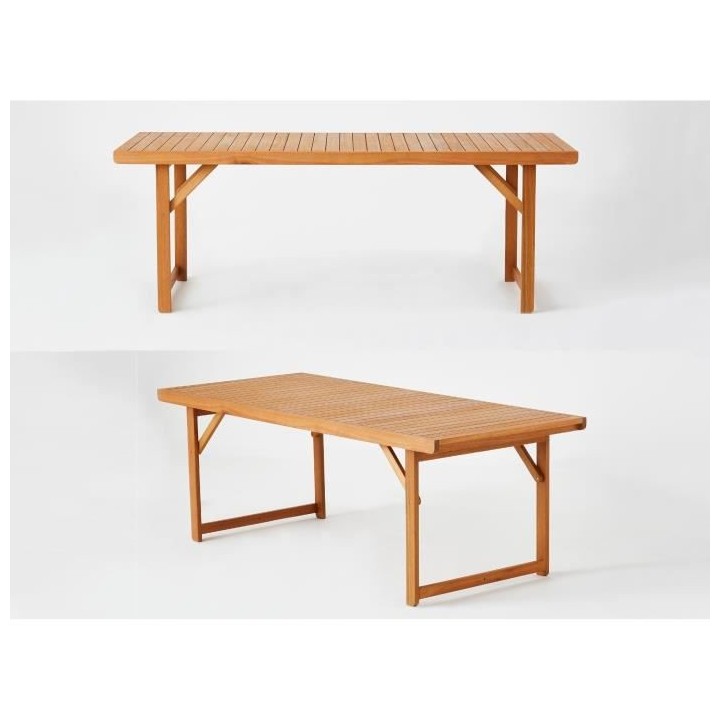 Table de jardin pliable - 210x90cm- Eucalyptus FSC - Charly BOCARNEA