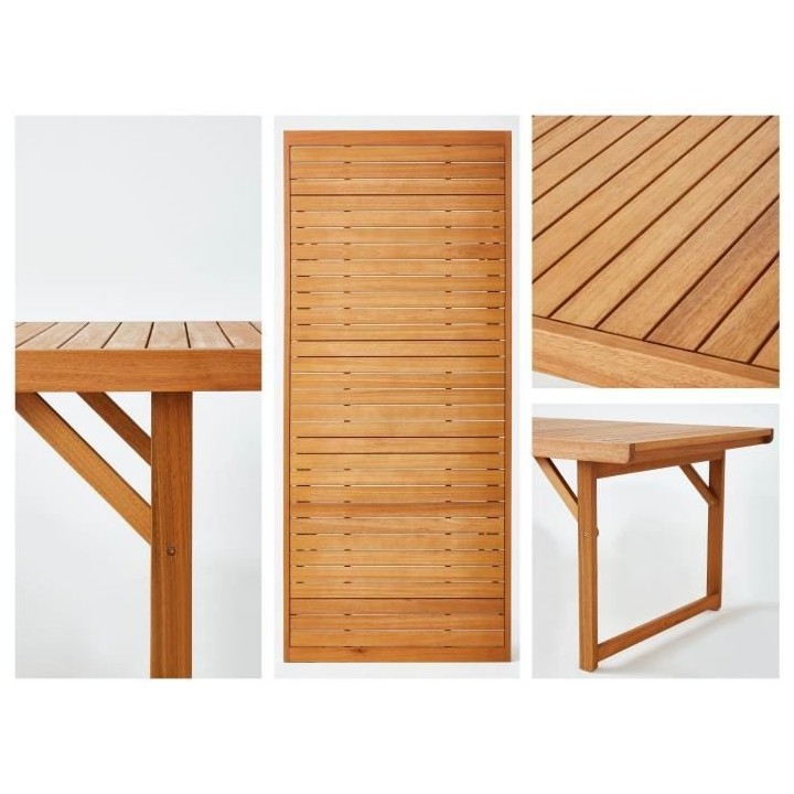 Table de jardin pliable - 210x90cm- Eucalyptus FSC - Charly BOCARNEA