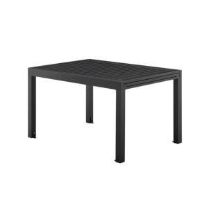 Table de jardin extensible rectangulaire - Gris foncé - En aluminium