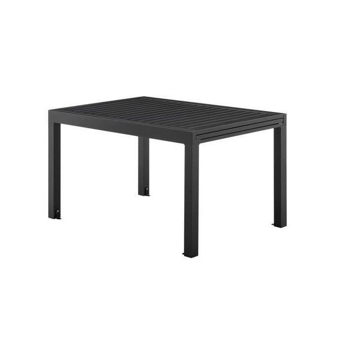 Table de jardin extensible rectangulaire - Gris foncé - En aluminium
