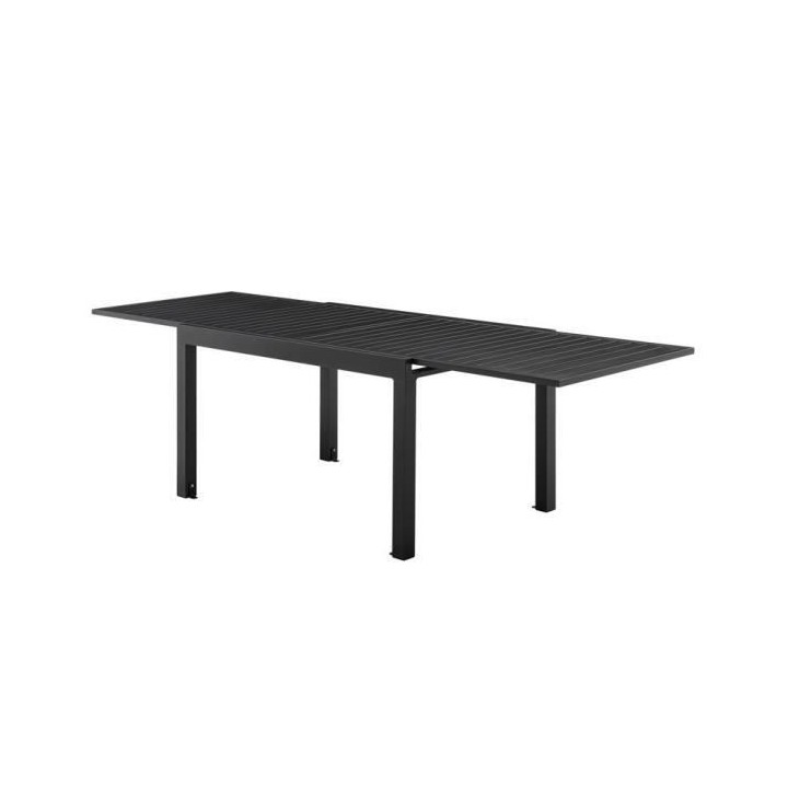 Table de jardin extensible rectangulaire - Gris foncé - En aluminium