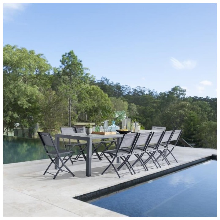 Table de jardin extensible mode papillon - extensible des 2 côtés -