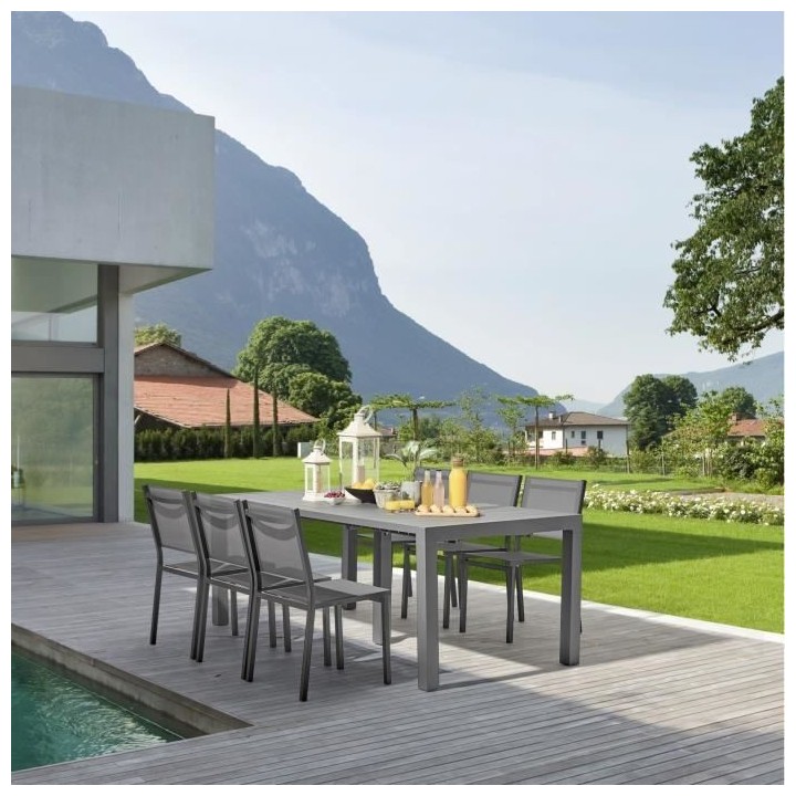 Table de jardin extensible mode papillon - extensible des 2 côtés -