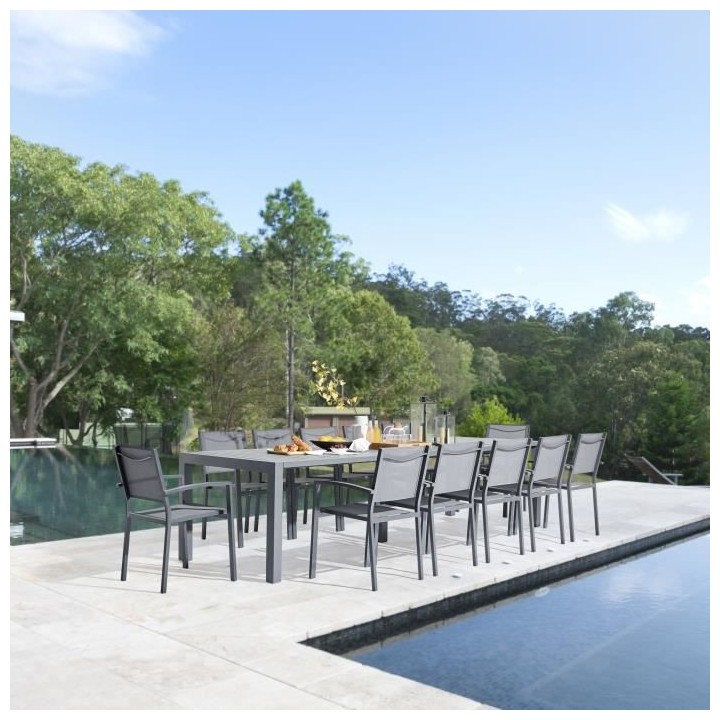 Table de jardin extensible mode papillon - extensible des 2 côtés -