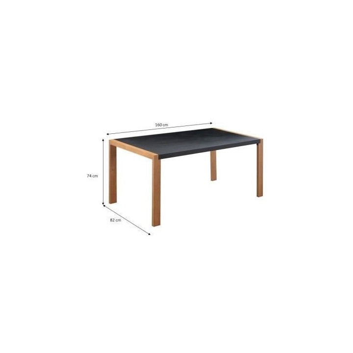 Table a manger de jardin - Acier thermolaqué + Pieds en bois + Trivan