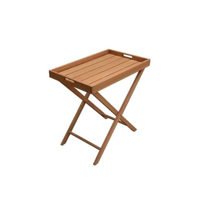 Desserte de service pliante - 67,5 x 52 x 75 cm - Acacia