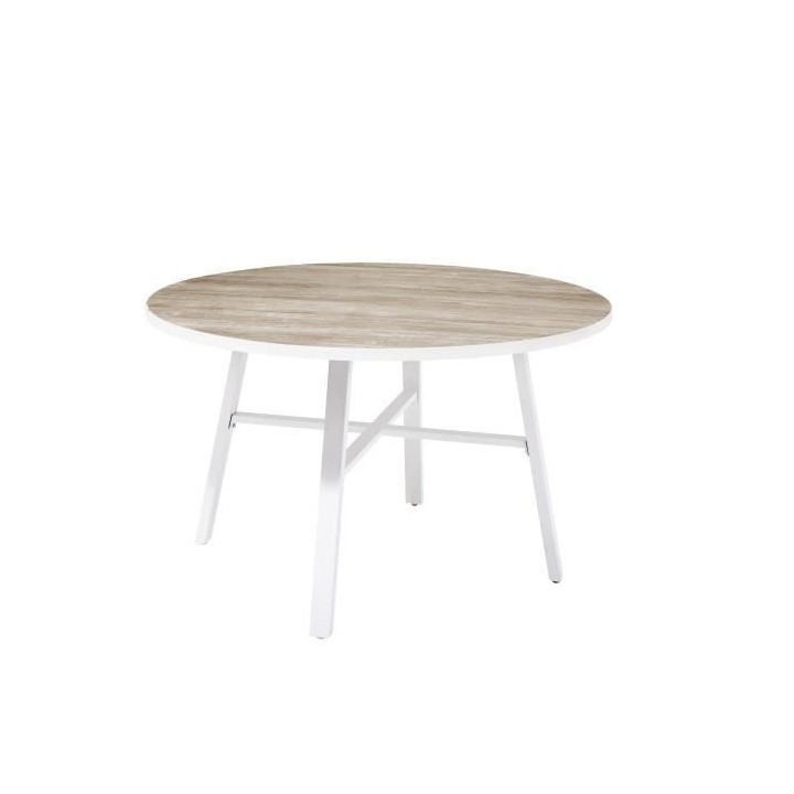 Table de jardin ronde - Diametre 120 cm - Aluminium