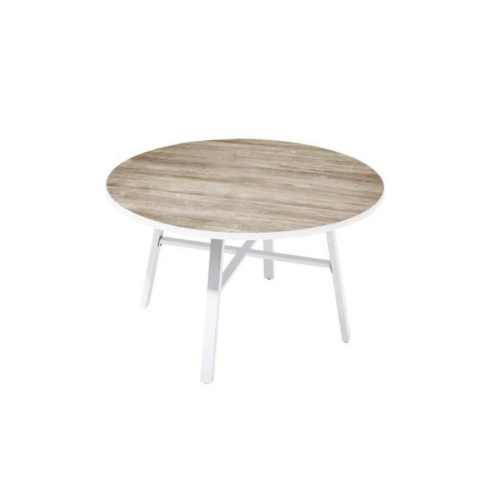 Table de jardin ronde - Diametre 120 cm - Aluminium
