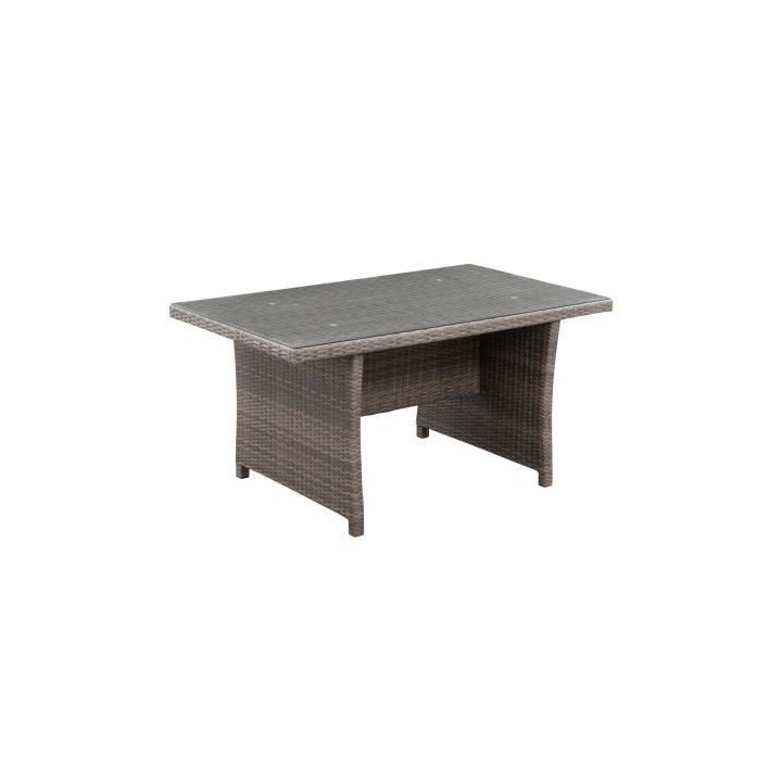 Table de jardin 6 personnes - 150 x 90 x H.75 cm - Acier & Résine tre