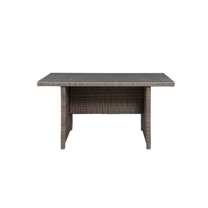 Table de jardin 6 personnes - 150 x 90 x H.75 cm - Acier & Résine tre