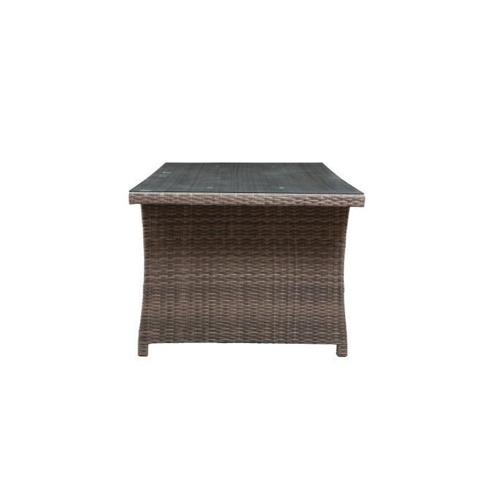 Table de jardin 8 personnes - 200 x 100 x H.75 cm - Acier & Résine tr