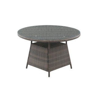 Table de jardin ronde 6 personnes - Diam. 120 x H.75 cm - Aluminium &