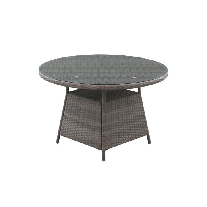 Table de jardin ronde 6 personnes - Diam. 120 x H.75 cm - Aluminium &