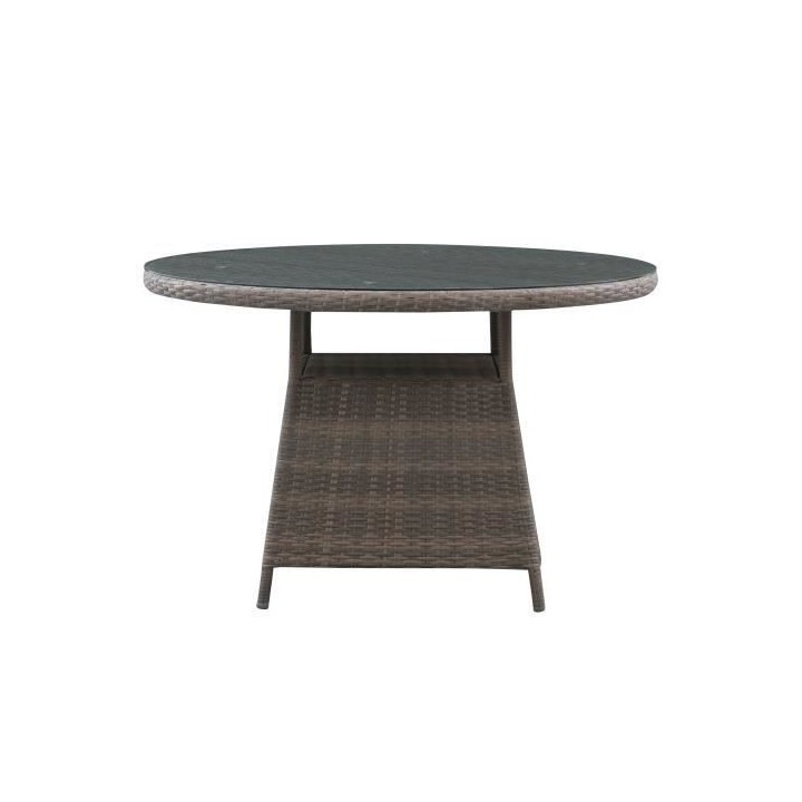 Table de jardin ronde 6 personnes - Diam. 120 x H.75 cm - Aluminium &