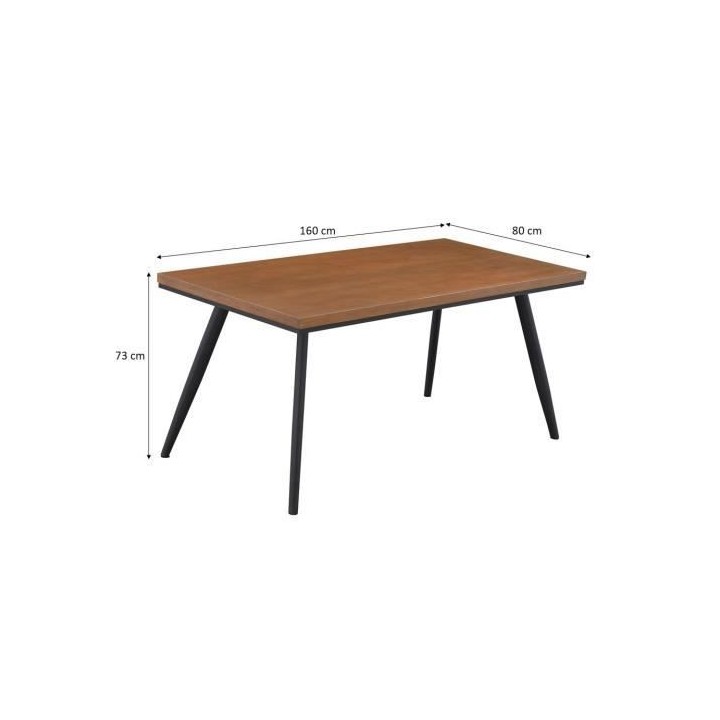 Table a manger de jardin - Acier + Bois - 160 x 80 x 74 cm