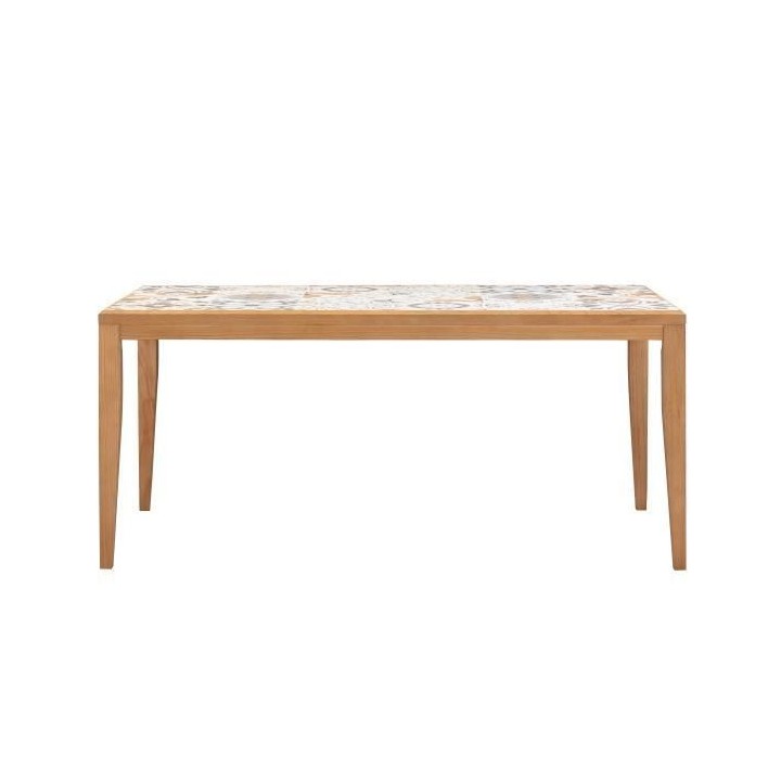 Table de jardin en bois - 162 cm - Bois de pin du Chili + carrelage c